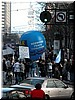 The blue balloon is from the Redwood Peace Coaliation - 'No war in our name!'