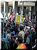 [Yellow sign]: 'I Am an Iraqi American. I hate Saddam, but oppose any war'