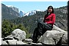 Half dome in the distance - one solid piece of granite!