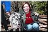 Patricia and a fellow tourist's canine friend.