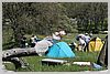 Lots of tents are pitched Saturday morning!