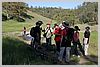 Hikers and bikers cross paths at junction of Hartman trail and Orestimba Creek Rd