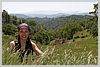 Lee and the awesome landscape behind her